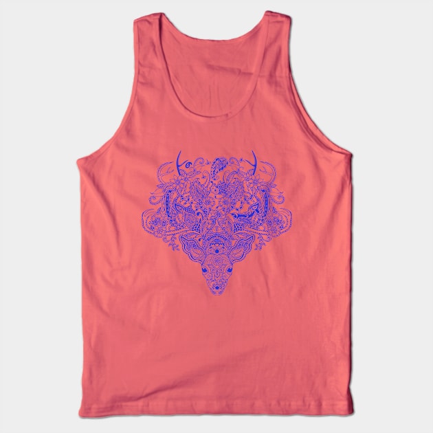 Little Blue Deer Tank Top by huebucket